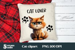 Funny cat clipart design | Cat pillow sublimation
