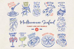 Mediterranean Seafood Quotes SVG PNG Bundle. Product Image 1
