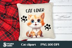 Funny cat clipart PNG bundle | Cat pillow sublimation Product Image 3