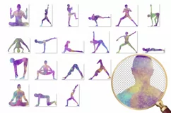 Yoga and Meditation. Galaxy Clip art/Sublimation Backgrounds Product Image 2