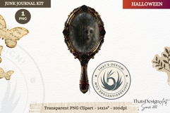 Gothic Haunted House Halloween ephemera clipart Junk Journal Product Image 1