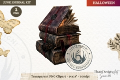 Gothic Haunted House Halloween ephemera clipart Junk Journal Product Image 1