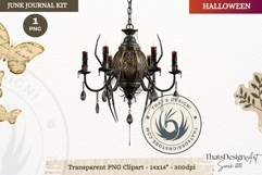 Gothic Haunted House Halloween ephemera clipart Junk Journal Product Image 1