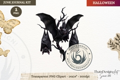 Gothic Haunted House Halloween ephemera clipart Junk Journal Product Image 1