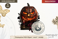 Gothic Haunted House Halloween ephemera clipart Junk Journal Product Image 1