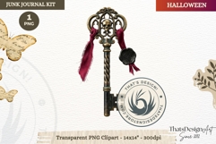 Gothic Haunted House Halloween ephemera clipart Junk Journal Product Image 1