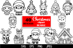 Merry Christmas SVG, Cute Christmas Clipart, BUNDLE Product Image 4
