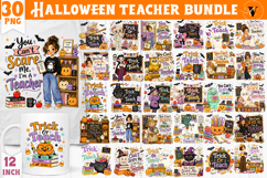 Halloween Teacher PNG Bundle | Cute Spooky Teacher Designs Product Image 1