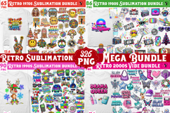 Retro Mega clipart bundle | Aesthetic Nostalgia Sublimation Product Image 1