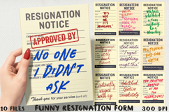 Funny Resignation Form BUNDLE, Sublimation PNG. Product Image 1