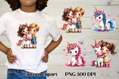 Cute unicorn kids clipart | Cute animal sublimation PNG Product Image 1