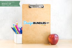 clipboard mock up with apple and pens for teacher or homeschool
