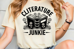 Cliterature Junkie SVG, Book Lover SVG, Reading SVG Product Image 2