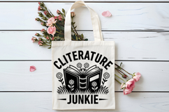 Cliterature Junkie SVG, Book Lover SVG, Reading SVG Product Image 4