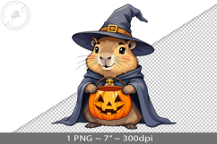 Halloween kawaii capybara witch PNG graphic Product Image 1