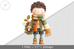 Felted folk art child character PNG graphic Product Image 1