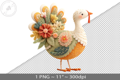 Felted folk art thanksgiving turkey PNG graphic Product Image 1