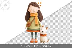Felted folk art child character PNG graphic Product Image 1