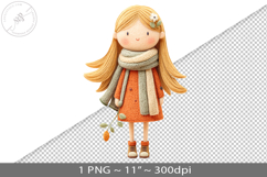 Felted folk art child character PNG graphic Product Image 1