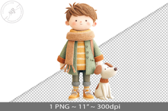 Felted folk art child character PNG graphic Product Image 1