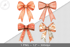 Coquette watercolor bow, PNG graphic Product Image 1
