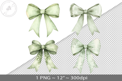 Coquette watercolor bow, PNG graphic Product Image 1