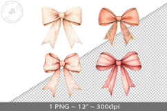 Coquette watercolor bow, PNG graphic Product Image 1