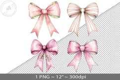 Coquette watercolor bow, PNG graphic Product Image 1