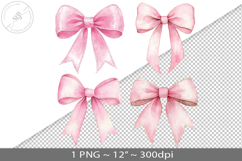 Coquette watercolor bow, PNG graphic Product Image 1