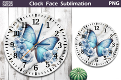 Butterfly Clock Face Sublimation | Butterfly Floral Clock Product Image 1