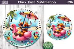 Tropical Summer Beach Clock Face| Highland Cow Clock Design Product Image 1