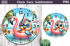 Tropical Summer Beach Clock Face| Cute Chicken Clock Design Product Image 1