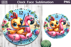 Tropical Summer Beach Clock Face| Cute Chicken Clock Design Product Image 1