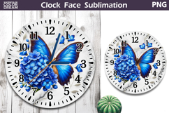 Butterfly Clock Face Sublimation | Butterfly Floral Clock Product Image 1