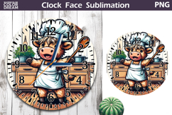 Funny Cow Chef Clock Face | Kitchen Clock Design Product Image 1