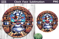Funny Cow Chef Clock Face | Kitchen Clock Design Product Image 1
