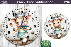 Funny Cow Chef Clock Face | Kitchen Clock Design Product Image 1