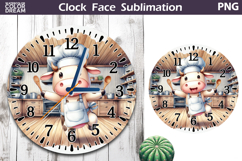 Funny Cow Chef Clock Face | Kitchen Clock Design Product Image 1