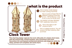 Clock Tower - Laser Cut File: Tiny fantasy Building Project Product Image 9