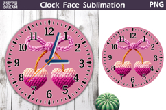 Cherry Heart Clock Face Sublimation | Valentine Clock Design Product Image 1