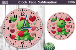 Dino Heart Clock Face | Dinosaur Valentine Clock Design Product Image 1