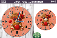 Highland Cow Clock Face Sublimation | Valentine Clock Design Product Image 1