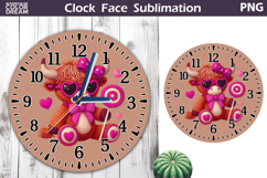 Highland Cow Clock Face Sublimation | Valentine Clock Design Product Image 1