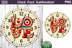 Love Clock Face Sublimation | Valentine Clock Design Product Image 1