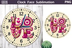 Love Clock Face Sublimation | Valentine Clock Design Product Image 1