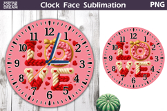 Love Clock Face Sublimation | Valentine Clock Design Product Image 1
