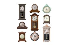 clock vintage set cartoon vector illustration Product Image 1