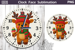 Reindeer Clock Face | Christmas Clock Design Product Image 1