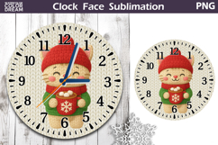 Cat Clock Face | Christmas Clock Design Product Image 1