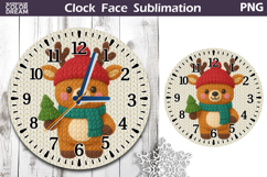 Reindeer Clock Face | Christmas Clock Design Product Image 1